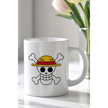 Mio Life One Piece Tasarımlı 330ML Baskılı Beyaz Seramik Kupa Bardak