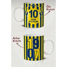 Mio Life Kişiye Özel Sarı Lacivert 1907 Taraftar Kupa Bardak Isim ve Numara Tasarımlı Seramik Kupa