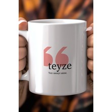 Mio Life Teyzeye Hediye Esprili 330ML Baskılı Beyaz Seramik Kupa Bardak