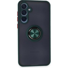 Varyant Store   Samsung Galaxy A35 5g Kılıf Montreal Yüzüklü Silikon Kapak - Yeşil