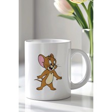 Mio Life Tom And Jerry Tasarımlı 330ML Baskılı Beyaz Seramik Kupa Bardak