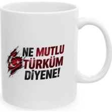 Mio Life Ne Mutlu Türküm Diyene Yazılı Türk Bayraklı Porselen Kupa Bardak Anlamlı Hediye