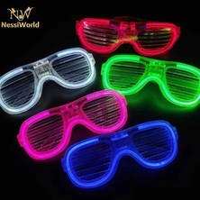 Varyant Store  Glow Model LED Işıklı Parti Gözlüğü 3 Modlu 5 Renk 5 Adet