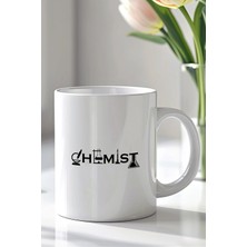 Mio Life Kimyager Tasarımlı 330ML Baskılı Beyaz Seramik Kupa Bardak