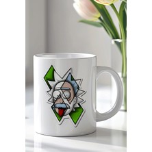 Mio Life Rick And Morty Tasarımlı 330ML Baskılı Beyaz Seramik Kupa Bardak