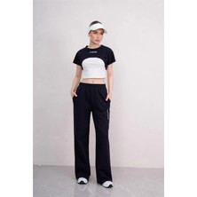 Ponçik Kadın Crop Eşofman Takımı 3lü Takım Spor Comfort 25074