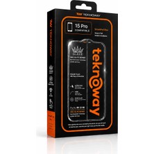 Teknoway Illede iPhone 15 Pro Ekran Koruyucu Tam Kaplama Şeffaf