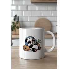 Mio Life Sevimli Panda Desenli 330ML Baskılı Beyaz Seramik Kupa Bardak