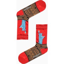 Carnaval Socks Özgürlük Heykeli Art Desenli Renkli Çorap