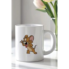 Mio Life Tom And Jerry Tasarımlı 330ML Baskılı Beyaz Seramik Kupa Bardak