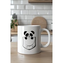 Mio Life Sevimli Panda Desenli 330ML Baskılı Beyaz Seramik Kupa Bardak