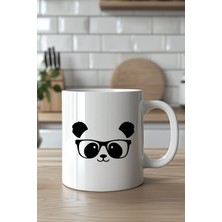 Mio Life Sevimli Panda Desenli 330ML Baskılı Beyaz Seramik Kupa Bardak