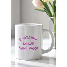 Mio Life Mizahi Yazılı 330ML Baskılı Beyaz Seramik Kupa Bardak