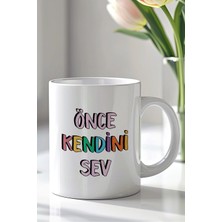 Mio Life Motivasyon Yazılı 330ML Baskılı Beyaz Seramik Kupa Bardak