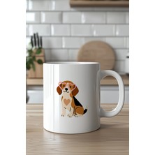 Mio Life Sevimli Köpek Desenli 330ML Baskılı Beyaz Seramik Kupa Bardak