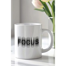 Mio Life Ilizyon Focus Tasarımlı 330ML Baskılı Beyaz Seramik Kupa Bardak