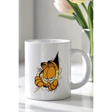 Mio Life Garfield Tasarımlı 330ML Baskılı Beyaz Seramik Kupa Bardak