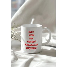 Mio Life Motivasyon Söz Tasarımlı 330ML Baskılı Beyaz Seramik Kupa Bardak