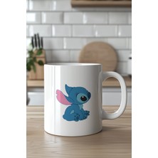 Mio Life Stitch Tasarımlı 330ML Baskılı Beyaz Seramik Kupa Bardak