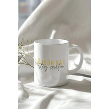Mio Life Motivasyon Sözü Temalı 330ML Baskılı Beyaz Seramik Kupa Bardak