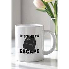 Mio Life Yazılımcılara Özel Escape Key Temalı 330ML Baskılı Beyaz Seramik Kupa Bardak