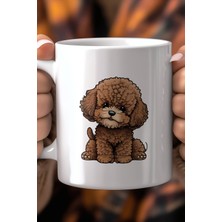 Mio Life Sevimli Köpek Desenli 330ML Baskılı Beyaz Seramik Kupa Bardak