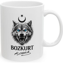 Mio Life Bozkurt Temalı Türk Motifli Porselen Kupa Bardak Anlamlı Hediye Kalıcı Baskı