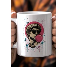 Mio Life Pop Art Heykel Desenli 330ML Baskılı Beyaz Seramik Kupa Bardak