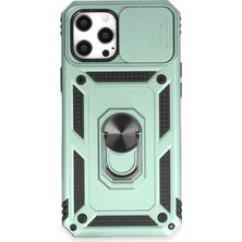 Varyant Store    iPhone 12 Pro Max Kılıf Pars Lens Yüzüklü Silikon - Yeşil