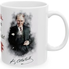 Mio Life Atatürk Imzalı ve Sözlü Türk Bayraklı Porselen Kupa Bardak Anlamlı Hediye