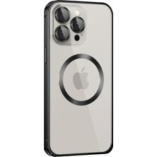 Varyant Store    iPhone 15 Pro Max Kılıf Metal Bumper Magneticsafe Kapak - Siyah