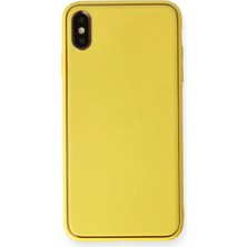 Varyant Store    iPhone Xs Max Kılıf Coco Deri Silikon Kapak - Sarı