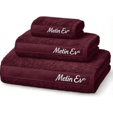 Metinev Metin Ev® %100 Pamuk 3’lü Havlu Seti – Banyo + Yüz + El Havlusu – Yumuşak & Yüksek Emicilik