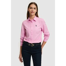 U.S. Polo Assn. Kadın Pembe Uzun Kollu Basic Gömlek 50324791-VR041