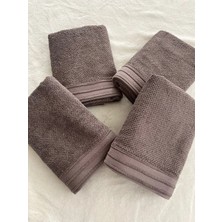 Kiraz Havlu Bornoz %100 Pamuk 4’lü 50X100 cm Petek Dokulu El Havlusu – Sütlü Kahve (Standart Boy)