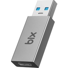 Bix ADP-03 USB-A 3.0 to Type-C 5A Hızlı Şarj Destekli Çevirici Dönüştürücü Adaptör