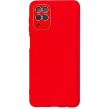 Varyant Store   Samsung Galaxy A22 Kılıf Lansman Glass Kapak - Kırmızı
