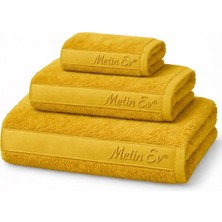 Metinev Metin Ev® %100 Pamuk 3’lü Havlu Seti – Banyo + Yüz + El Havlusu – Yumuşak & Yüksek Emicilik