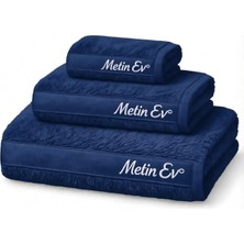 Metinev Metin Ev® %100 Pamuk 3’lü Havlu Seti – Banyo + Yüz + El Havlusu – Yumuşak & Yüksek Emicilik