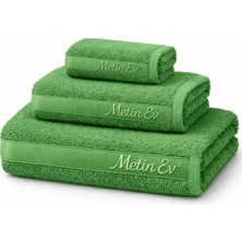 Metinev Metin Ev® %100 Pamuk 3’lü Havlu Seti – Banyo + Yüz + El Havlusu – Yumuşak & Yüksek Emicilik