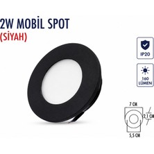 Lampist 2W Mobil Siyah Spot Lamba 4000K