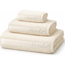 Metinev Metin Ev® %100 Pamuk 3’lü Havlu Seti – Banyo + Yüz + El Havlusu – Yumuşak & Yüksek Emicilik