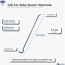 Apeksal Sait Demirci 120 cm Sökü Demiri Manivela Dövme Çelik 4,2 kg Kancalı