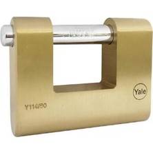 İsonem Yale 90 mm Oval Kayar Pimli Milli Prinç Sarı Asma Kilit