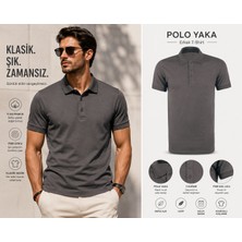 Luxic Core Erkek Polo Yaka Tişört Likralı Pike Kumaş Terletmez Rahat Günlük