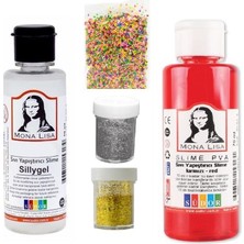Südor Kırmızı Renk Slime Seti 70 ml Eğlenceli Aktivite 3+ Yaş İçin Renkli Parçalarla