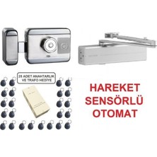 İsonem 3 lü apartman kapı seti Hareket sensörlü Marelli Motorlu otomat + DC300 Hidrolik kapı yayı