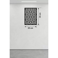 Varyant Store  Geometrik Yıldız Geçme Ahşap Duvar Tablosu - 25X35 cm Lazer Kesim Selçuklu Motifi