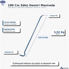 Apeksal Sait Demirci 100 cm Sökü Demiri Manivela Dövme Çelik 3,5 kg Kancalı