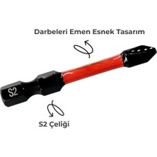 İsonem Kaliteli ve Güçlü Impact Impact Bits Uç Vidalama Ucu, Matkap Ucu, Tornavida Ucu Pz2 - 50 mm